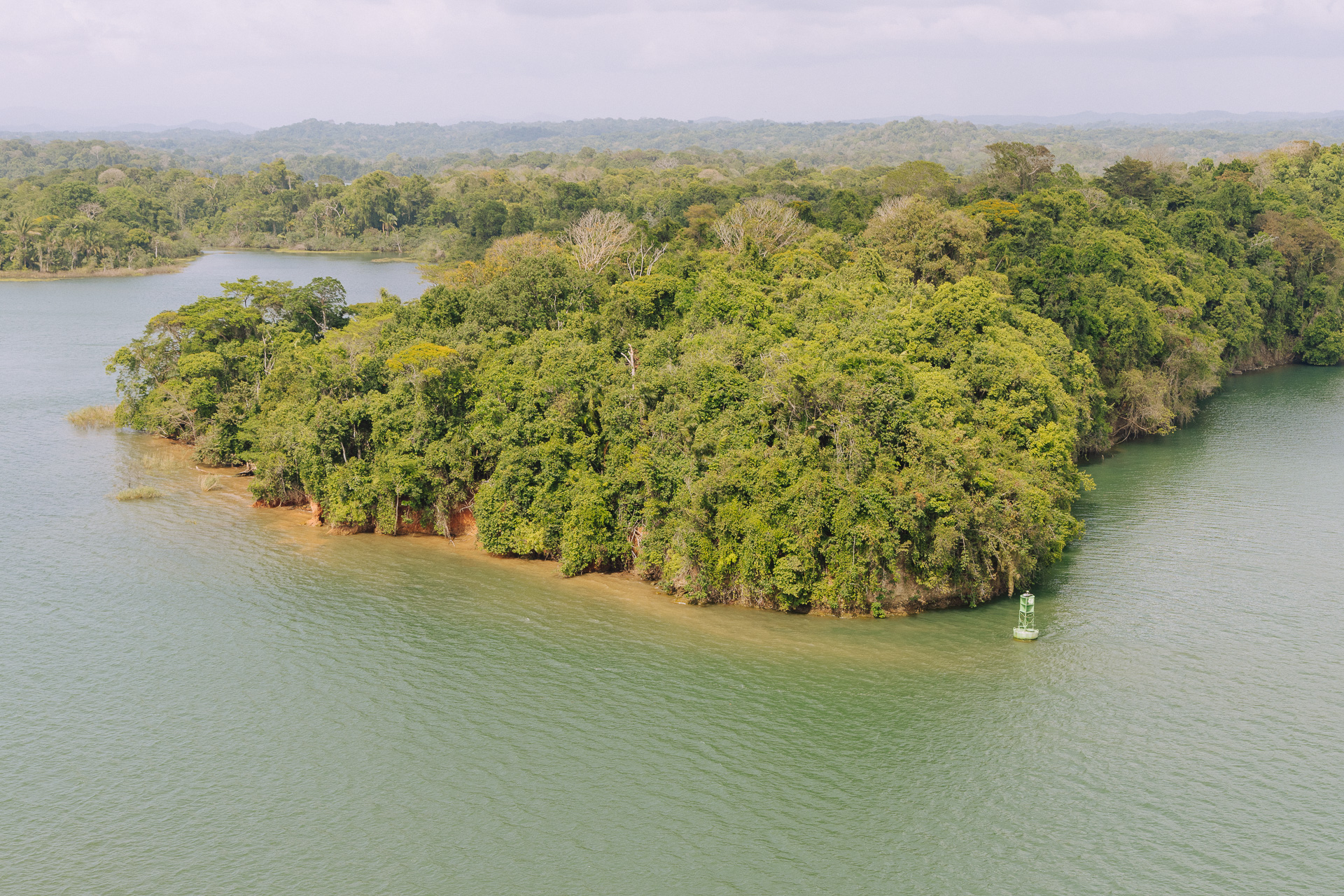 Islands of Gatun Lake, these would have previously been hilltops.